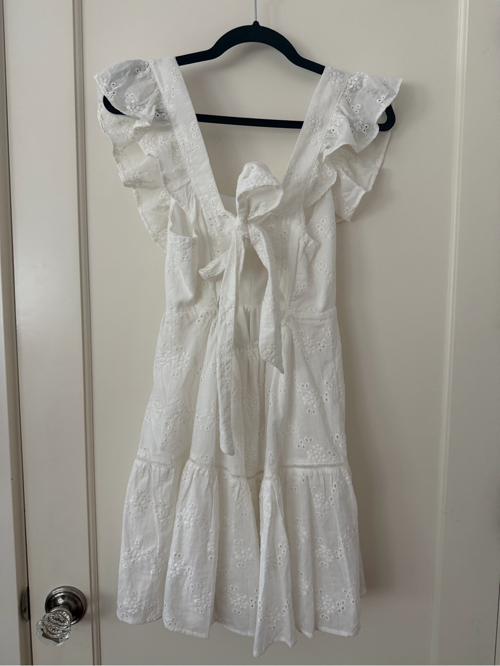 bloom White Eyelet Ruffle Mini Dress - Picture 2 of 4